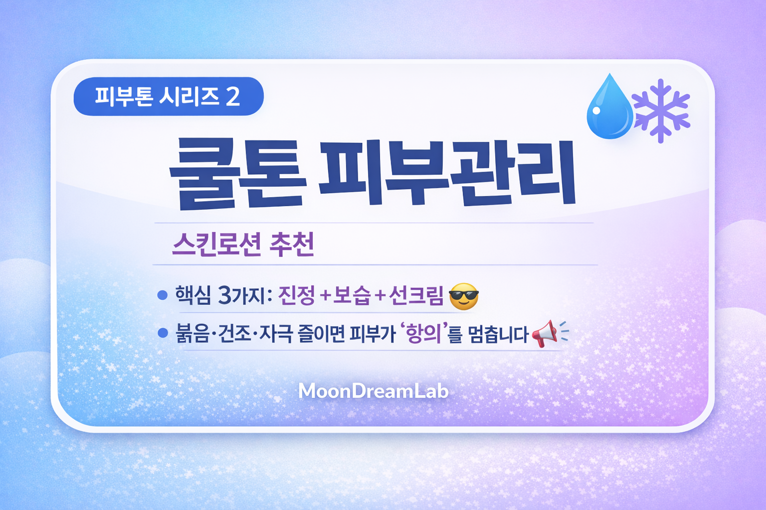 피부톤 시리즈2: 쿨톤 피부관리법과 스킨로션 추천