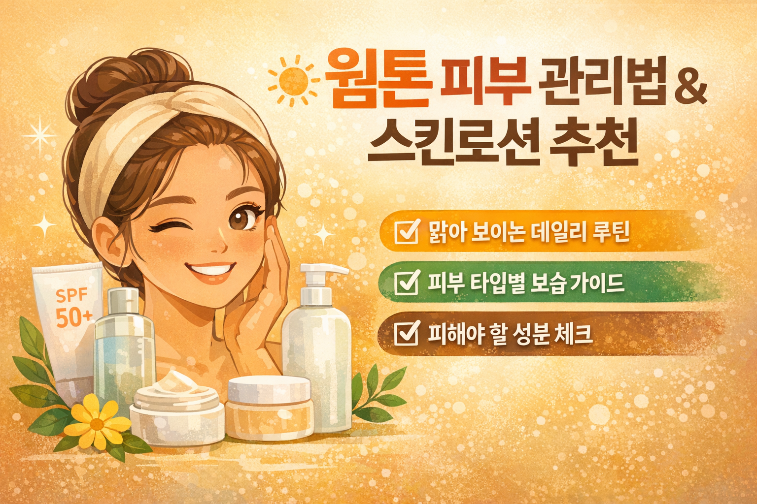 피부톤 시리즈1: 웜톤 피부 관리법과 스킨로션 고르는 법